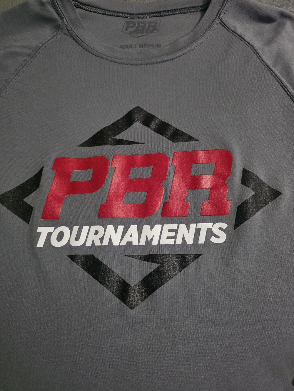 PBR baseball Men’s Gray Long-Sleeve Performance Shirt - Picture 2 of 4